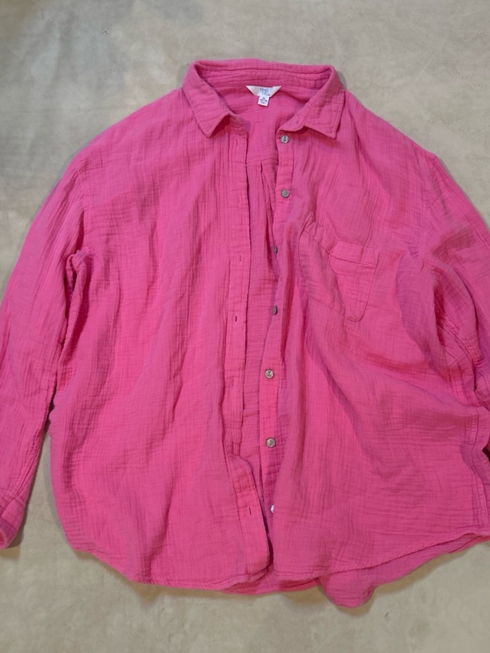 Time and Tru Hot Pink Button-Down Shirt